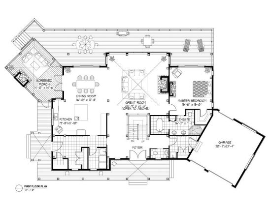 Normerica Timber Frame, House Plan, The Kearns 3510, First Floor Layout