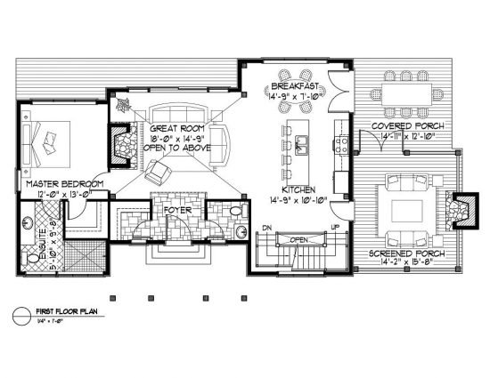 Normerica Timber Frame, House Plan, The Kershaw 3586, First Floor Layout