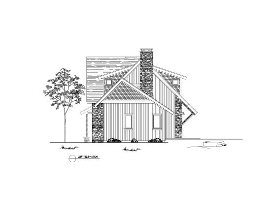 Normerica Timber Frame, House Plan, The Rosseau 3829, Left Elevation