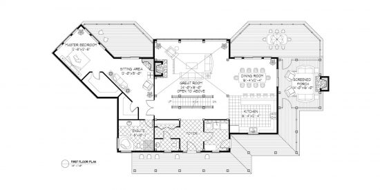 Normerica Timber Frames, House Plan, The Fremont 3582, First Floor Layout