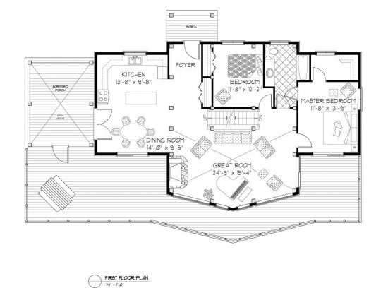 Normerica Timber Frames, House Plan, The Lennox 3546, First Floor Layout