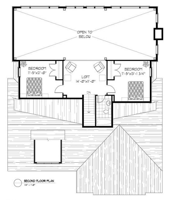 Normerica Timber Frames, House Plan, The Birches 3532, Second Floor Layout