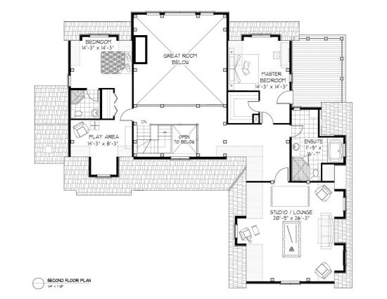 Normerica Timber Frames, House Plan, The Brennan 3576, Second Floor Layout