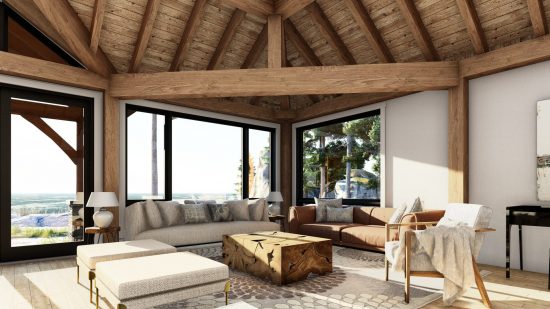 Normerica Timber Frames, House Plan, The Britt 3954, Interior, Living Room