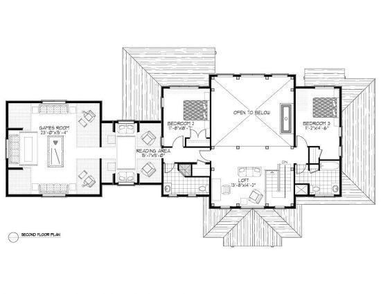 Normerica Timber Frames, House Plan, The Dufferin 3512, Second Floor Layout