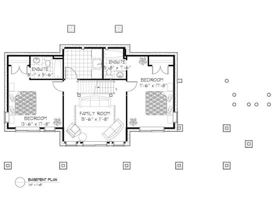 Normerica Timber Frames, House Plan, The Lanark 3522, Basement Layout