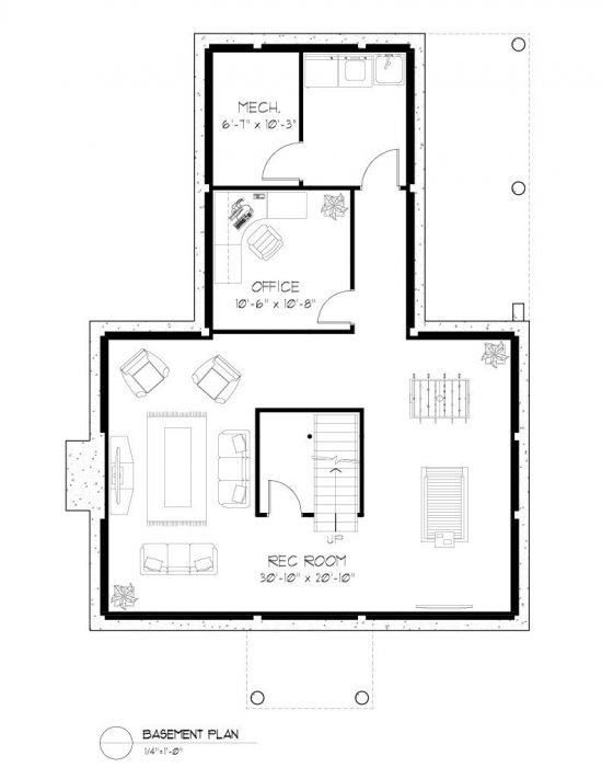 Normerica Timber Frames, House Plan, The Niagara 3539, Basement Layout