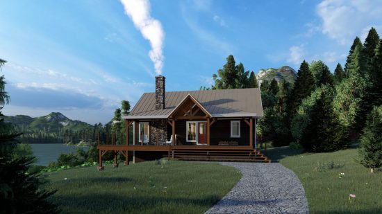 Timber Frame Open Concept House Plans | The Rouge | Normerica | Exterior, Front, Summer