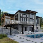 Modern Bungalow House Plans | The Kershaw 3808 | Normerica Timber Frame, Exterior, Back, Side, Pool