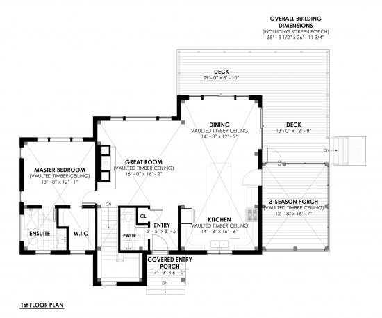 Modern Bungalow House Plans | The Kershaw 3808 | Normerica First Floor Plans