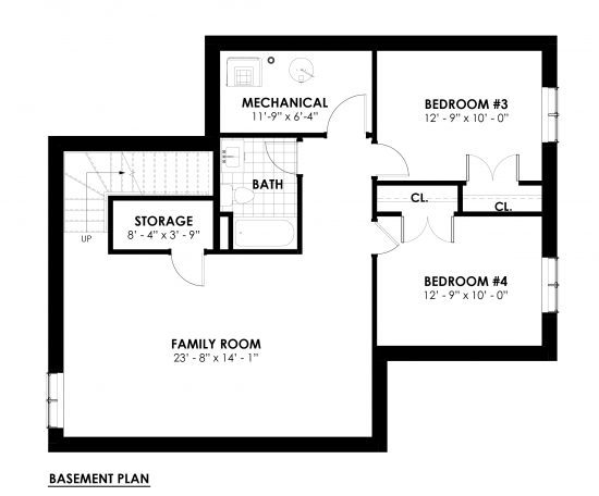 The Laurentian 3969, Floor Plan, Basement, House Plan, Normerica Timber Homes