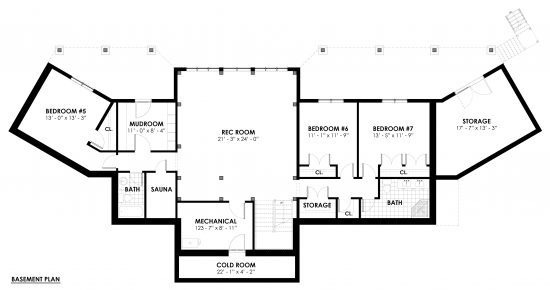 The Rossmore 3976, Floor Plan, Basement, House Plan, Normerica Timber Homes