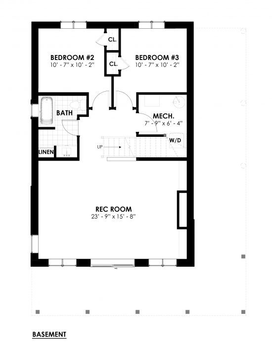 The Rouge 3977, Floor Plan, Basement, House Plan, Normerica Timber Homes, Option 1