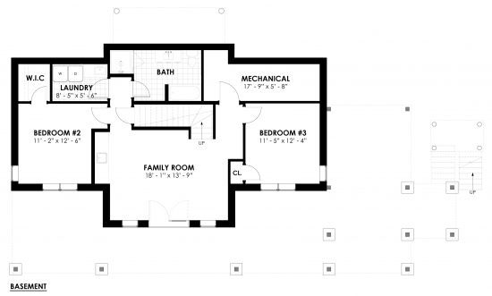 The Tobermory 3949, Floor Plan, Basement, House Plan, Normerica Timber Homes