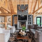Urban Timber | Urban Estate Portfolio, Interior, Cathedral Ceiling, Living Room, Open Concept, Fireplace, Great Room | Normerica Timber Homes