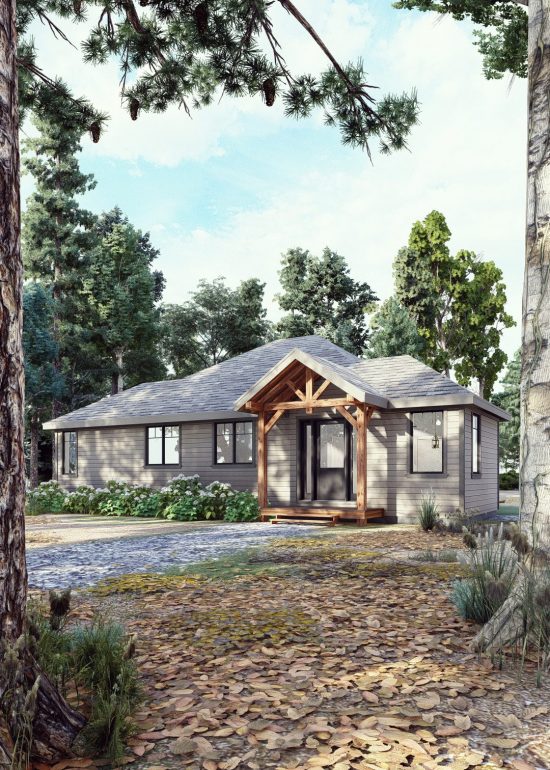 Timber Frame Bungalow Plans | The Herridge 3979 | Normerica | Exterior, Front