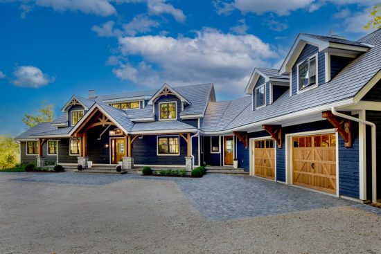 Normerica-Timber-Homes-Timber-Frame-Portfolio-Beachside-Bliss-Exterior-Front-View-Garage