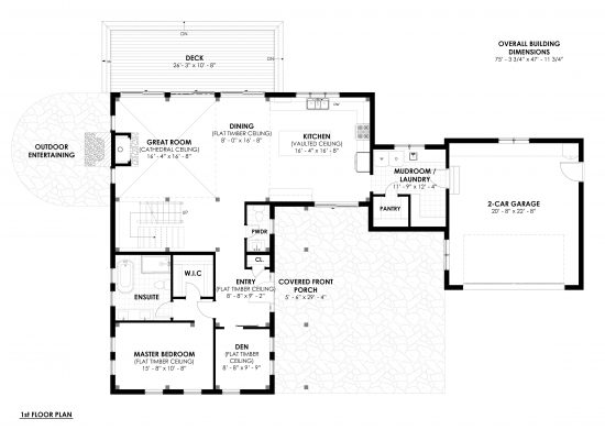 Modern Farm House Plans Kettleby 4001, Floor Plan, First Floor | Normerica Timber Frame Homes