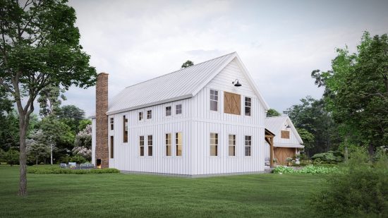Modern Farm House Plans Kettleby 4001, Exterior, Side | Normerica Timber Frame Homes