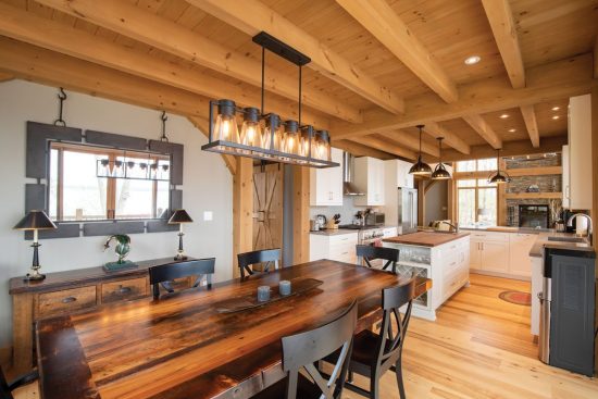 Natural Cottage | Timber Frame Cottage | Cathedral Ceiling | Wooden Home | Dining Room | Normerica