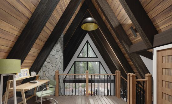A Frame House Plans A Frame Cabin Plans The Highland 4100 Interior Loft Den Home Office | Normerica Timber Homes