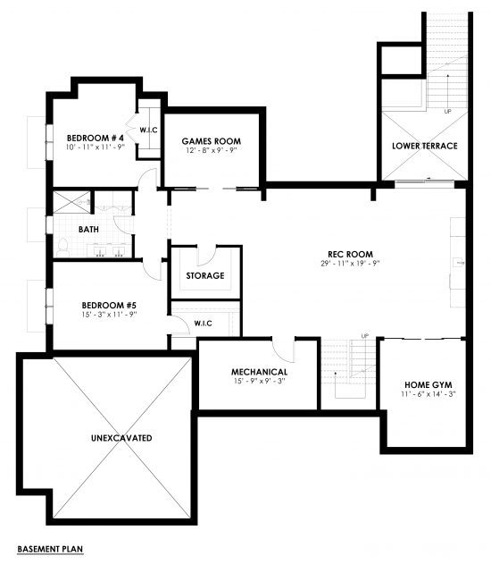 Urban Bungalow Timber House Plan | The Brighton 4104 | Normerica Floor Plans, Basement