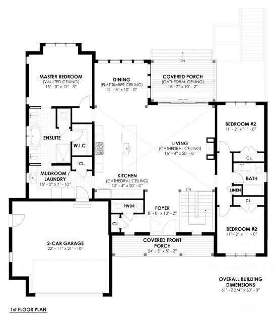 Urban Bungalow Timber House Plan | The Brighton 4104 | Normerica Floor Plans, First Floor