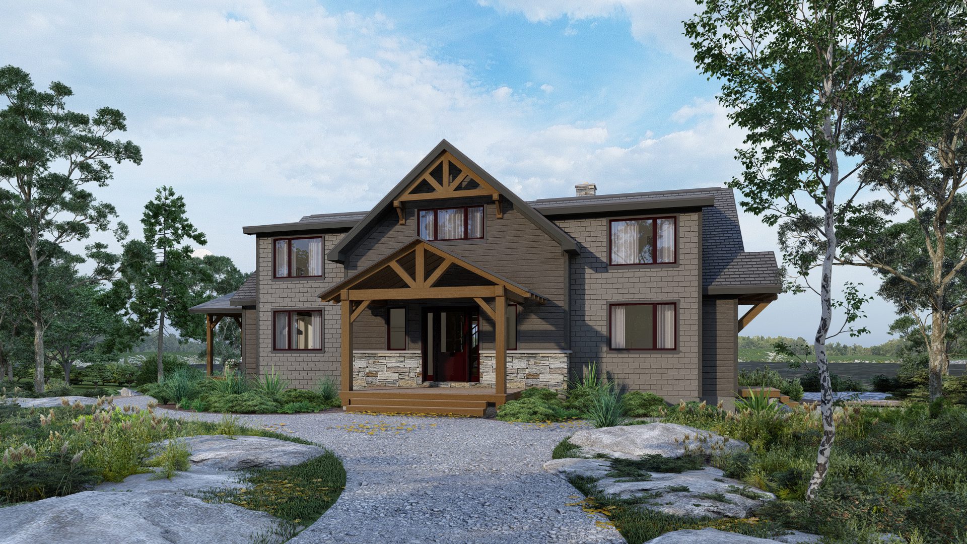 Timber Frame Family House Plan The Rocklyn 4105 Normerica