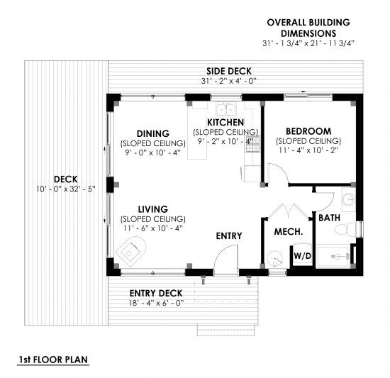 Bunkie Cabin Mono Slope Roof House Plans The Buckhorn 4133 Floor Plans First Floor Normerica Timber Homes