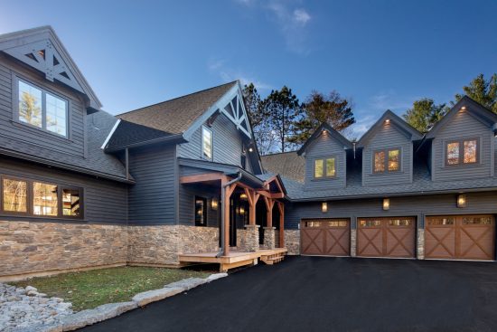 Traditional Lakeside Cottage Lakeside Escape Project Portfolio Exterior Porch Garage Normerica Timber Homes