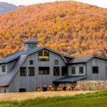 Timber Frame Barn House, Exterior, Barn with Fall Views, Normerica Timber Homes