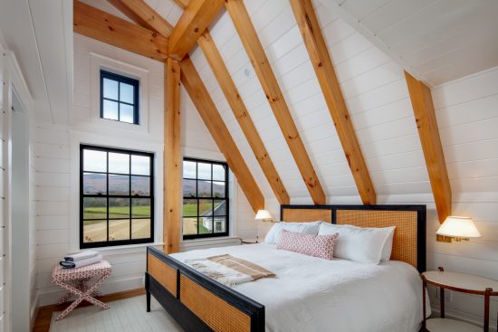Timber Frame Barn House, Interior, Bedroom, Ceiling, Normerica Timber Homes