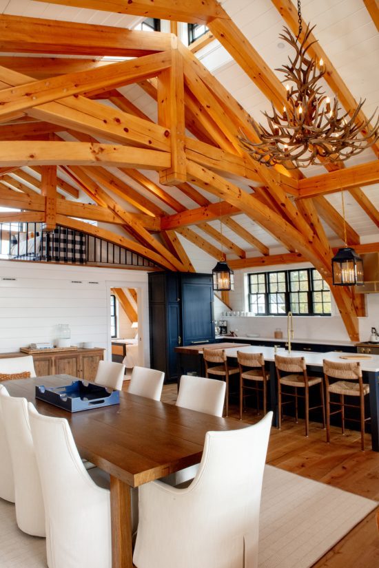 Timber Frame Barn House, Interior, Ceiling Bents Trusses, Normerica Timber Homes