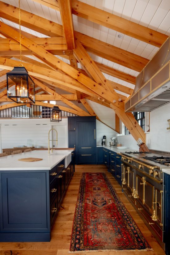Timber Frame Barn House, Interior, Kitchen, Trusses, Normerica Timber Homes