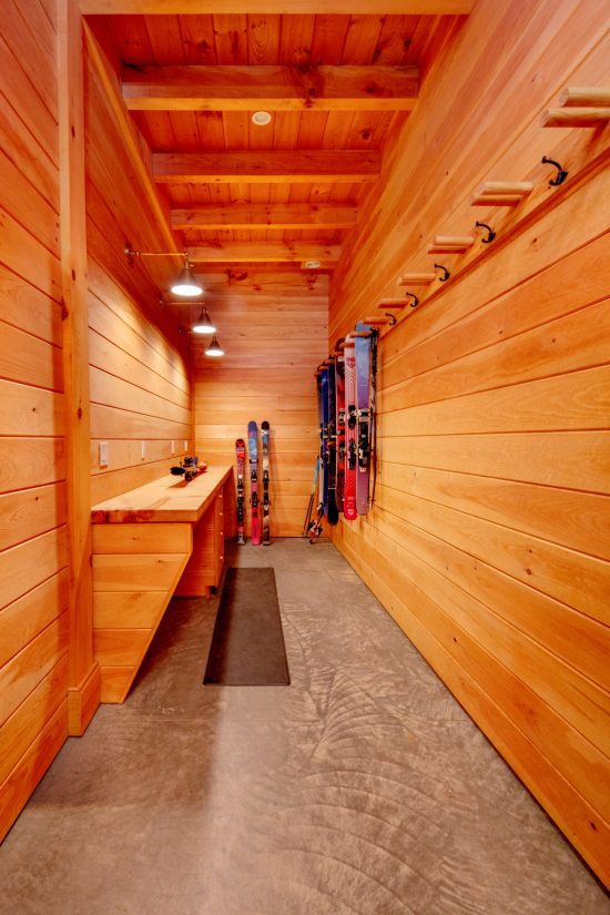 Timber Frame Barn House, Ski Storage, Ski Room, Normerica Timber Homes