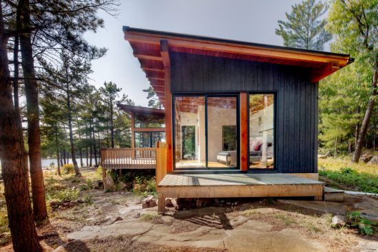 Georgian Bay Cottage, Exterior, Side View of Primary Sleeping Pod, Normerica Timber Homes