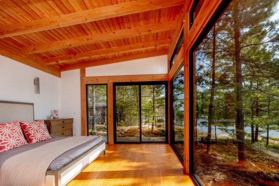 Georgian Bay Cottage, Interior, Bedroom View, Normerica Timber Homes