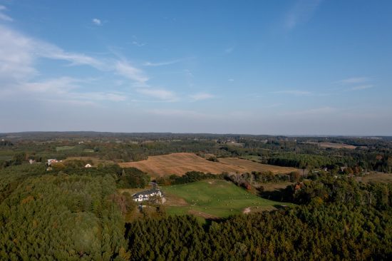 Modern Farmhouse, Exterior, Aerial View Back Far View Rural, Normerica Timber Homes
