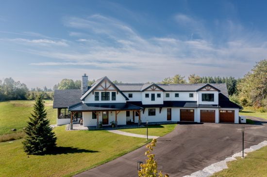 Modern Farmhouse, Exterior, Aerial View Front Close, Normerica Timber Homes