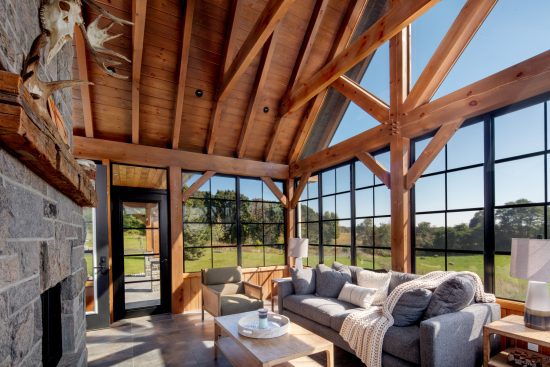 Modern Farmhouse, Interior, Muskoka Room View, Normerica Timber Homes