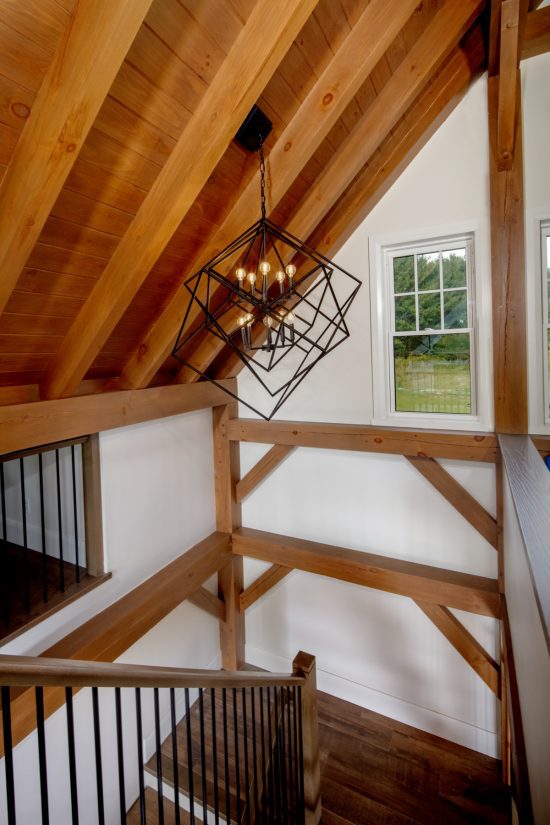 Modern Farmhouse, Interior, Timber Frame Stairs Loft, Normerica Timber Homes