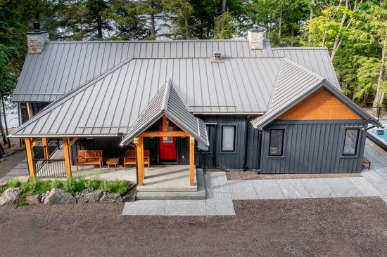 Muskoka Cottage Design, Contemporary Cottaging, Exterior, Cottage Roof, Normerica Timber Homes