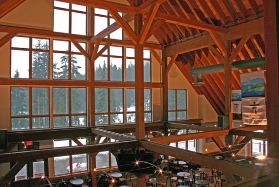 5 Normerica Timber Frame Commercial Project Cypress Mountain Day Lodge Ski Resort West Vancouver British Columbia Interior 550x369