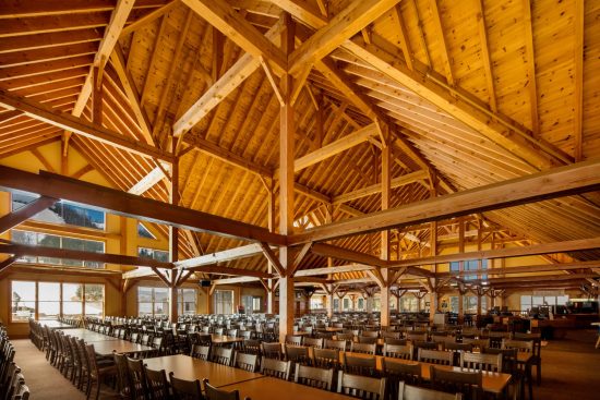 6 Normerica Timber Frame Commercial Project Craigleith Ski Club Ski Resort Collingwood Ontario Interior 550x367