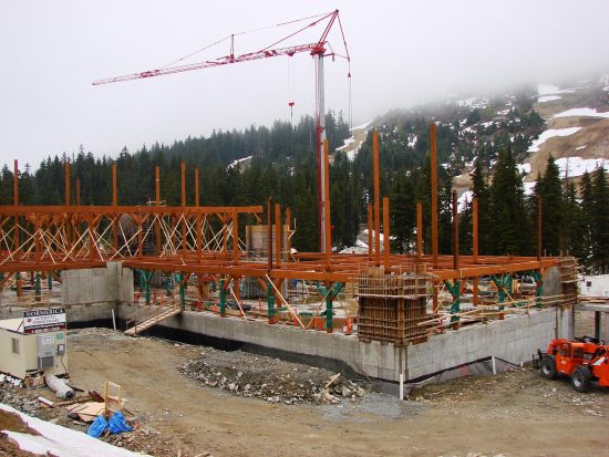 8 Normerica Timber Frame Commercial Project Cypress Mountain Day Lodge Ski Resort West Vancouver British Columbia Exterior Construction 550x413