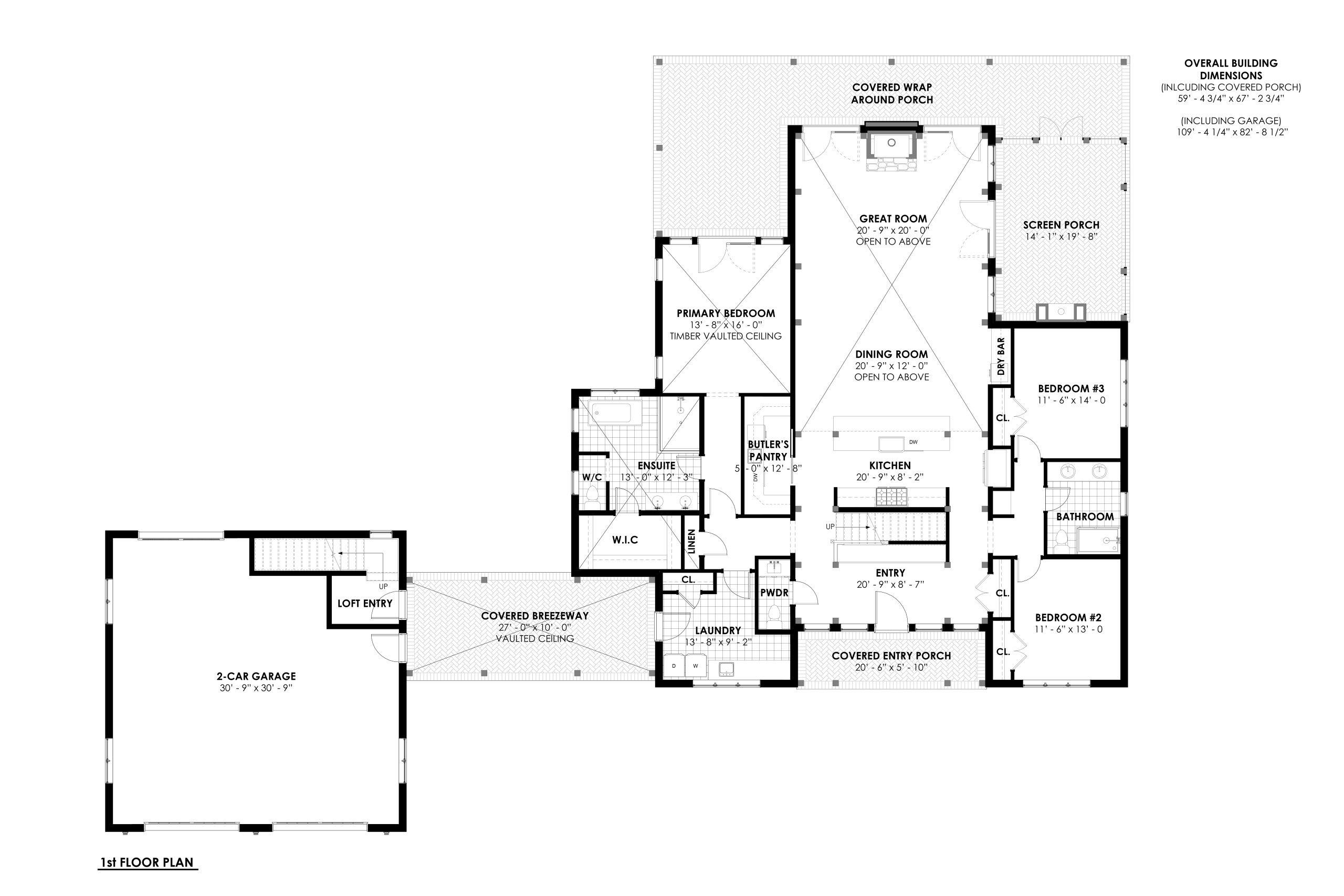 Brookside 4141 Barndominium Timber Frame House Plan Normerica Floor Plan 1