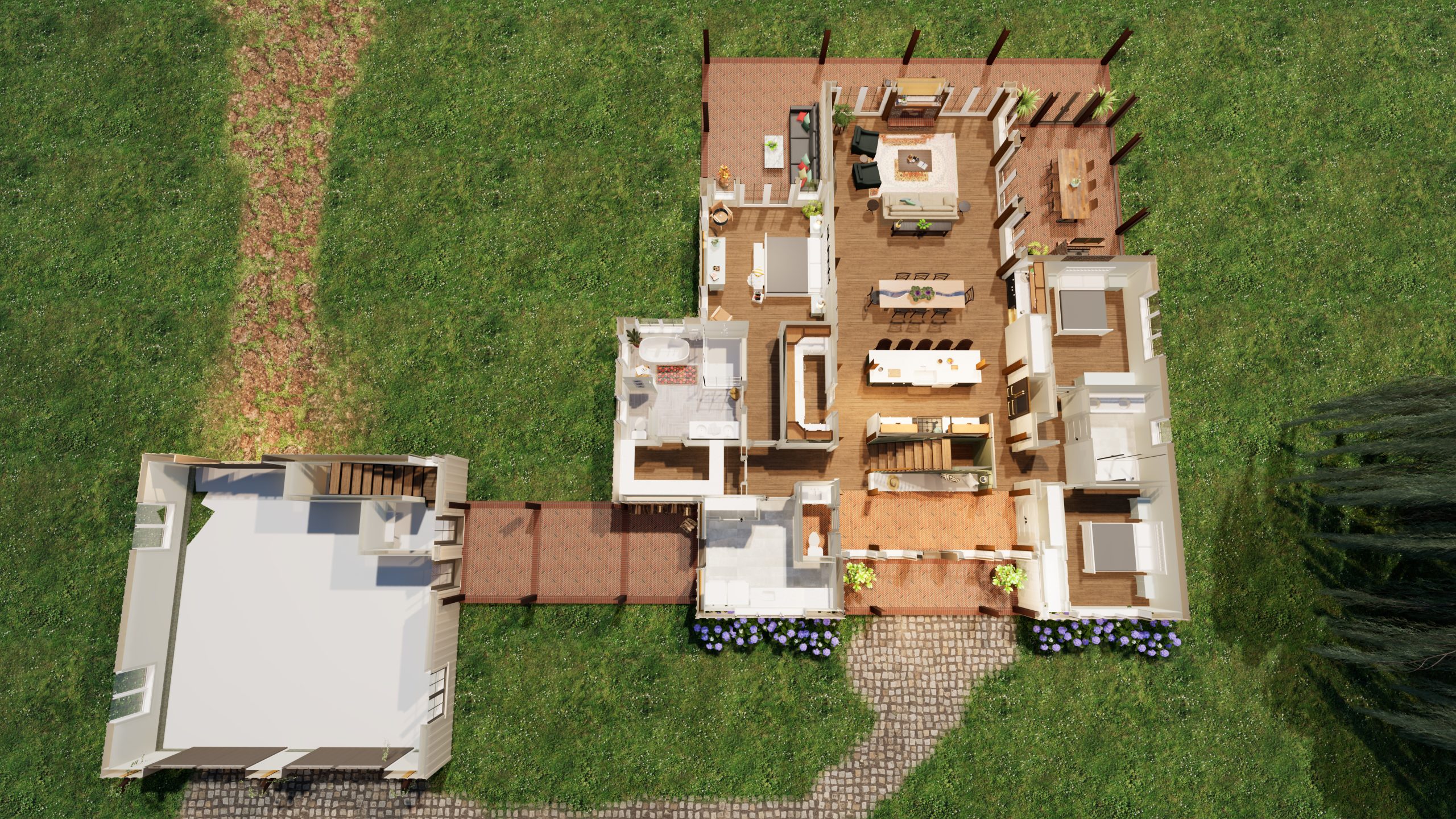 Brookside 4141 Barndominium Timber Frame House Plan Normerica Main Floor Overhead Floor Plan