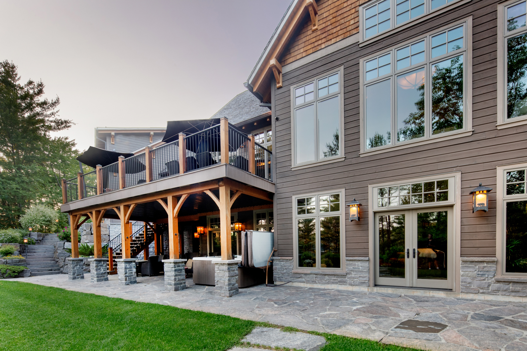 Private Luxury Wilderness Estate Exterior Back Deck 4304