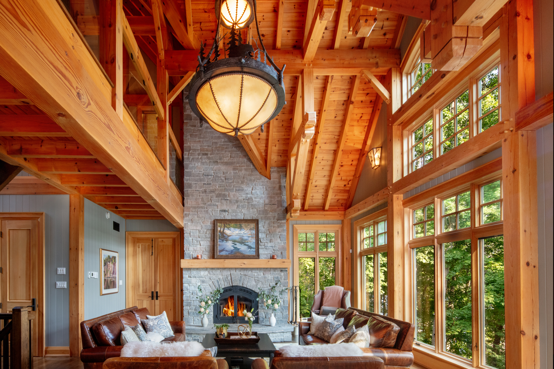 Private Luxury Wilderness Estate Interior Great Room 4171