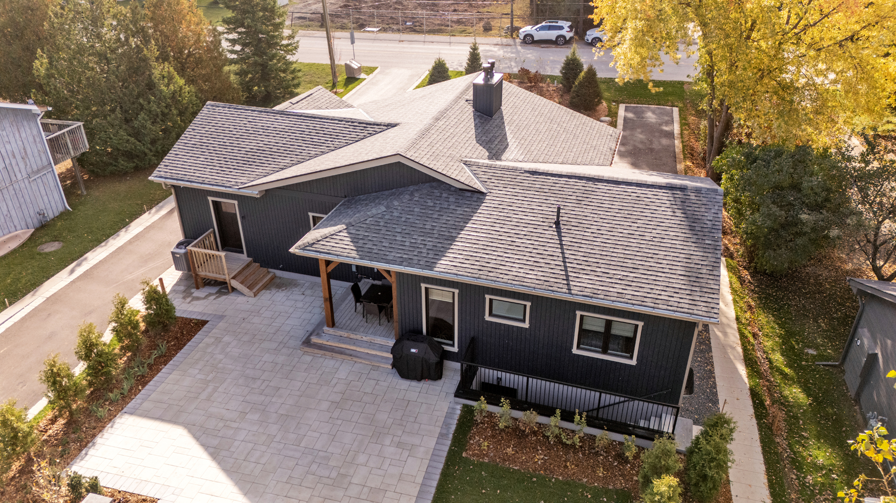 Family Legacy Chalet Exterior Back Drone Normerica